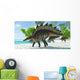 Stegosaurus Dinosaurs Drinking from Wall Decal