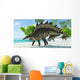 Stegosaurus Dinosaurs Drinking from Wall Decal