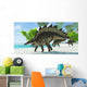 Stegosaurus Dinosaurs Drinking from Wall Decal