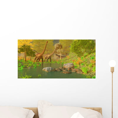 Ceratosaurus Tries to Sneak Wall Decal shown on a wall