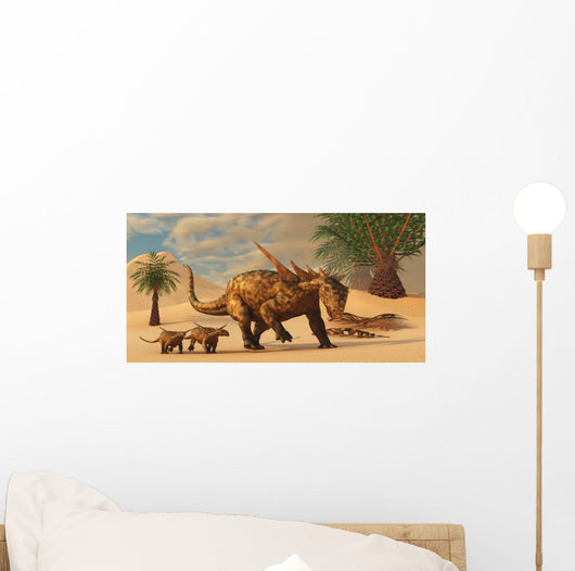 Sauropelta Mother Leads Her Wall Decal