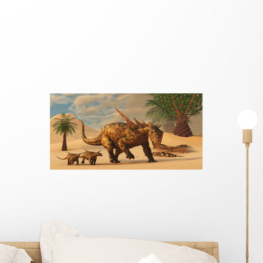 Sauropelta Mother Leads Her Wall Decal