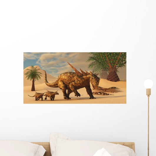 Sauropelta Mother Leads Her Wall Decal