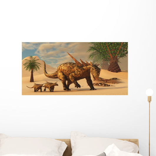 Sauropelta Mother Leads Her Wall Decal