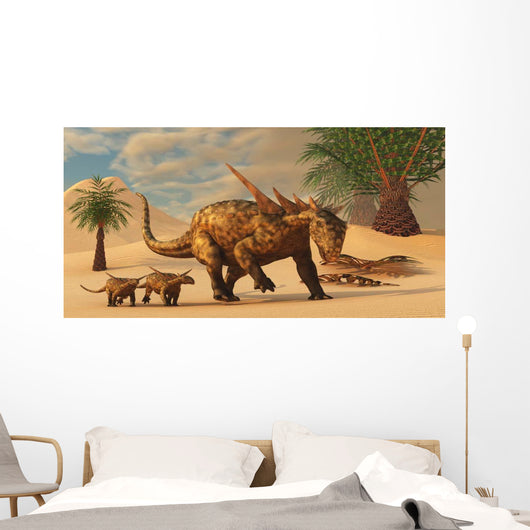 Sauropelta Mother Leads Her Wall Decal