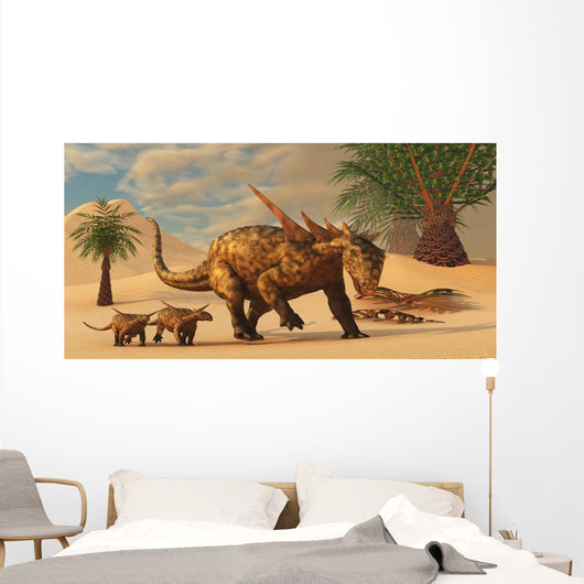 Sauropelta Mother Leads Her Wall Decal