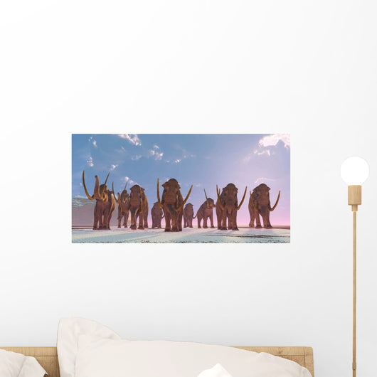 Herd Columbian Mammoths Migrate Wall Decal