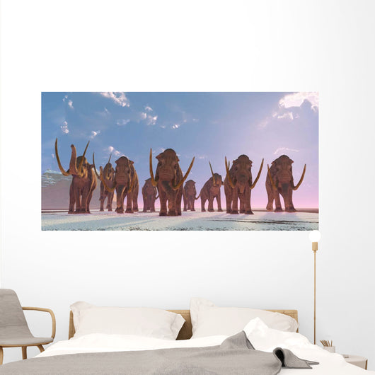Herd Columbian Mammoths Migrate Wall Decal