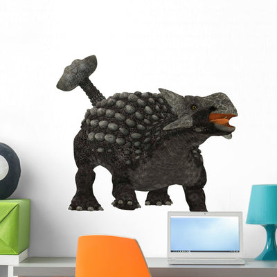 Ankylosaurus Dinosaur Wall Decal shown on a wall