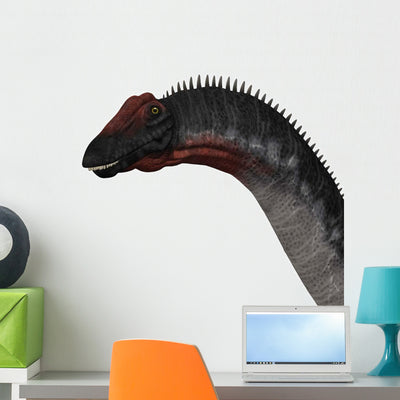 Apatosaurus Dinosaur Wall Decal Design 3 shown on a wall