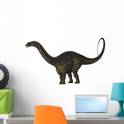 Apatosaurus Dinosaur Wall Decal Design 2 shown on a wall