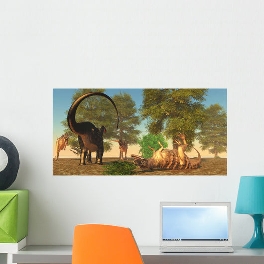 Confrontation between Apatosaurus and Wall Decal