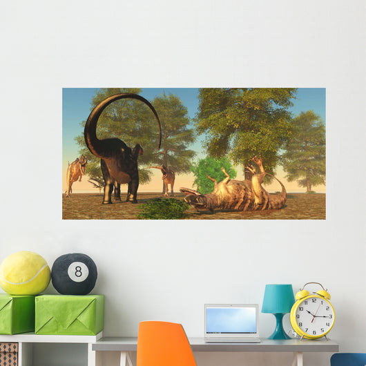 Confrontation between Apatosaurus and Wall Decal