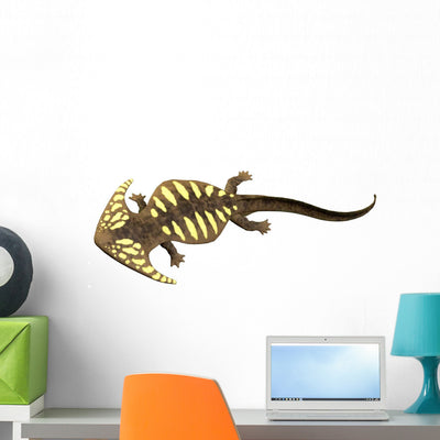 Diplocaulus Amphibian from Prehistoric Wall Decal shown on a wall