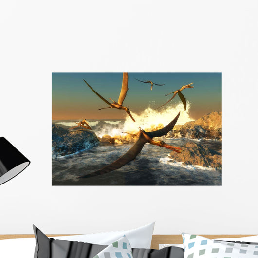 Flock Anhanguera Pterosaurs Catch Wall Decal
