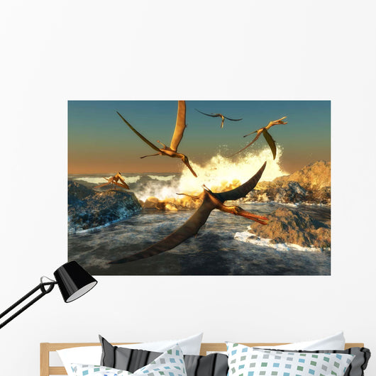 Flock Anhanguera Pterosaurs Catch Wall Decal