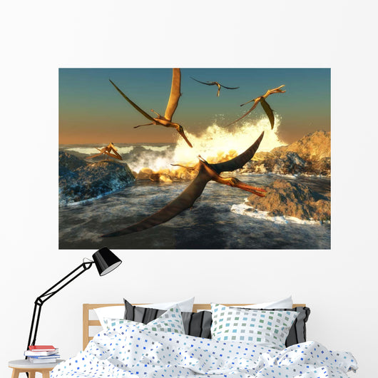 Flock Anhanguera Pterosaurs Catch Wall Decal