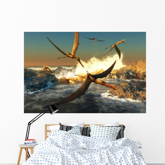 Flock Anhanguera Pterosaurs Catch Wall Decal