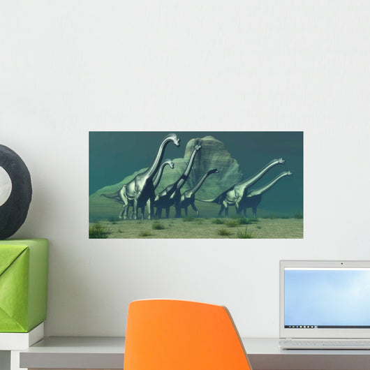 Herd Brachiosaurus Dinosaurs Pass Wall Decal