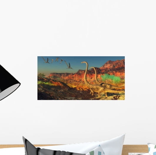 Flock Pterosaurs Fly past Wall Decal