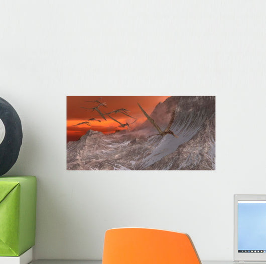 Flock Zhenyuanopterus Flying past Wall Decal