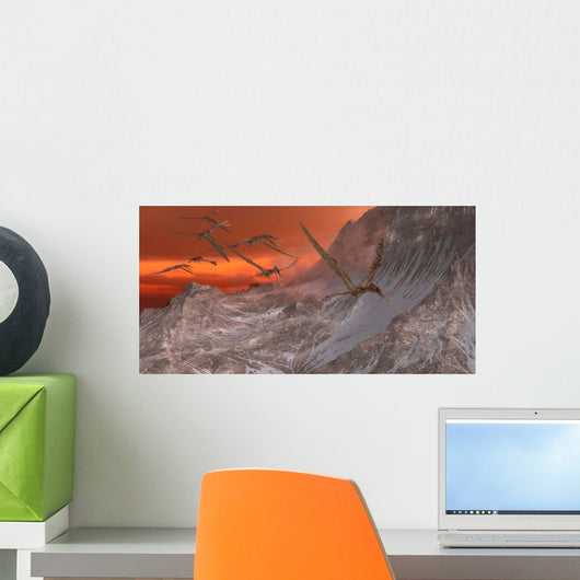 Flock Zhenyuanopterus Flying past Wall Decal