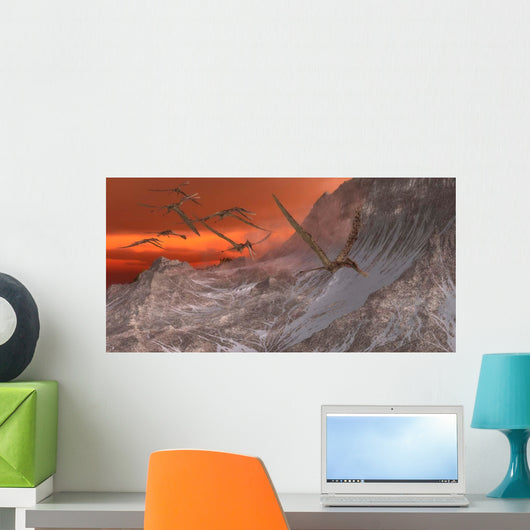 Flock Zhenyuanopterus Flying past Wall Decal