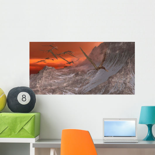 Flock Zhenyuanopterus Flying past Wall Decal