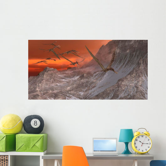 Flock Zhenyuanopterus Flying past Wall Decal