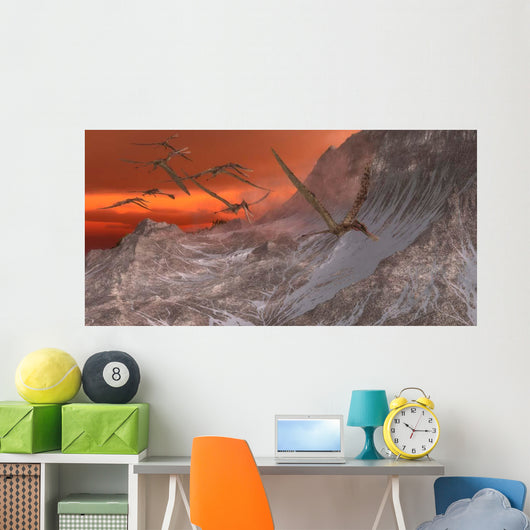 Flock Zhenyuanopterus Flying past Wall Decal