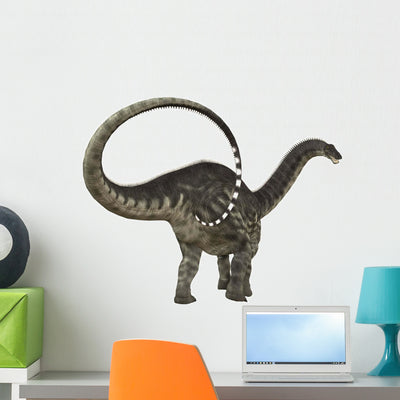Apatosaurus Dinosaur Wall Decal Design 1 shown on a wall