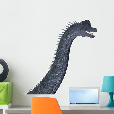 Brachiosaurus Dinosaur Head Wall Decal Design 2 shown on a wall