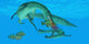 Mesosaurus Attacks Mangrove Red Wall Decal