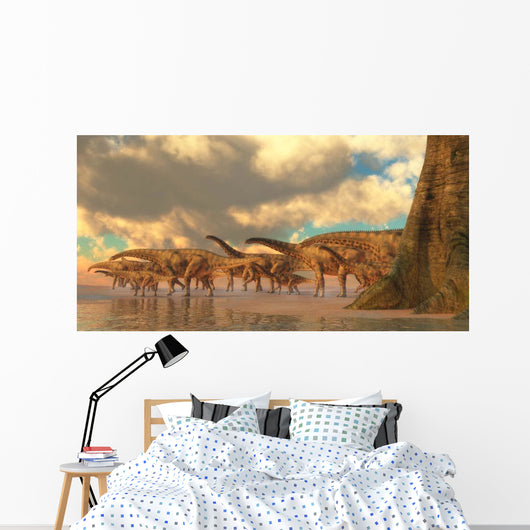 Herd Spinosphorosaurus Wall Decal