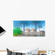 Pair Stegosaurus Walking near Wall Decal