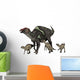 Maiasaura Dinosaur with Offspring Wall Decal Design 1