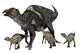 Maiasaura Dinosaur with Offspring Wall Decal Design 1