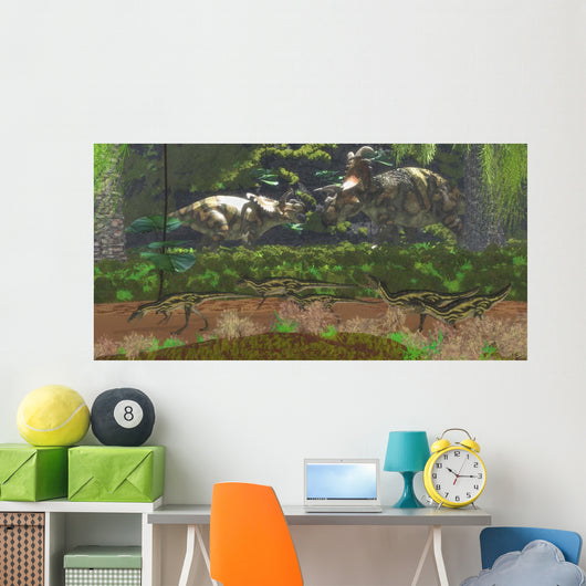 Two Large Albertaceratops Dinosaurs Wall Decal