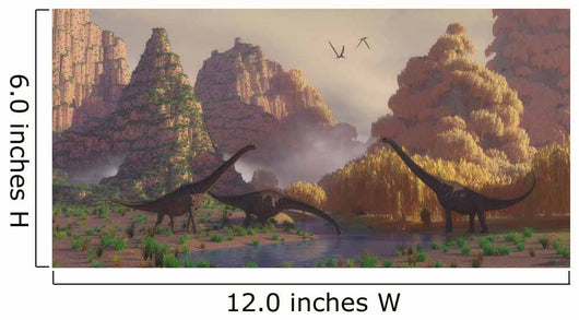 Herd Sauroposeidon Dinosaurs Drinking Wall Decal