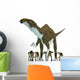 Brachylophosaurus with Offspring Wall Decal Design 2