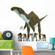 Brachylophosaurus with Offspring Wall Decal Design 2