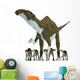 Brachylophosaurus with Offspring Wall Decal Design 2
