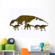 Brachylophosaurus with Offspring Wall Decal Design 1