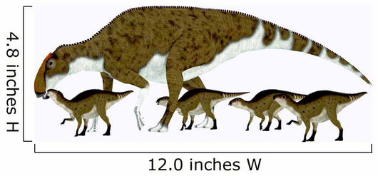 Brachylophosaurus with Offspring Wall Decal Design 1