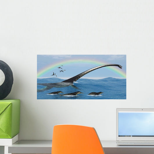 Elasmosaurus Tries to Capture Wall Decal