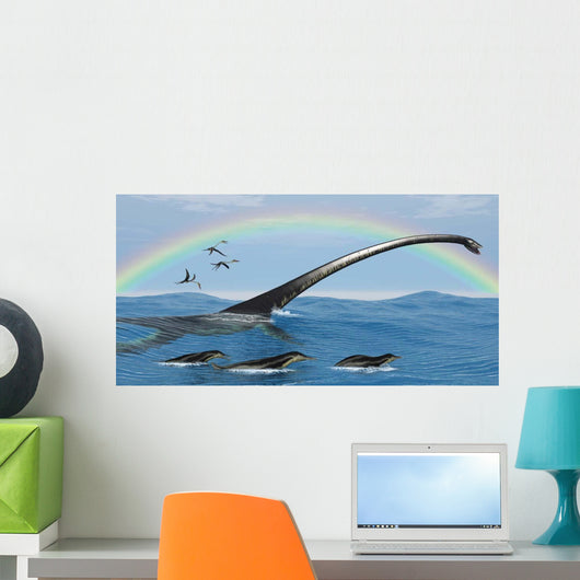 Elasmosaurus Tries to Capture Wall Decal