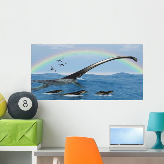 Elasmosaurus Tries to Capture Wall Decal