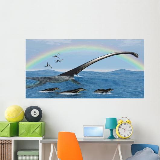 Elasmosaurus Tries to Capture Wall Decal