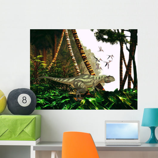 Yangchuanosaurus Hunts through Jungle Wall Decal