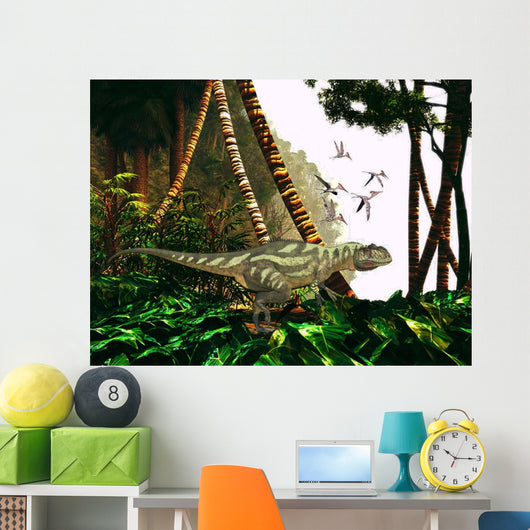 Yangchuanosaurus Hunts through Jungle Wall Decal
